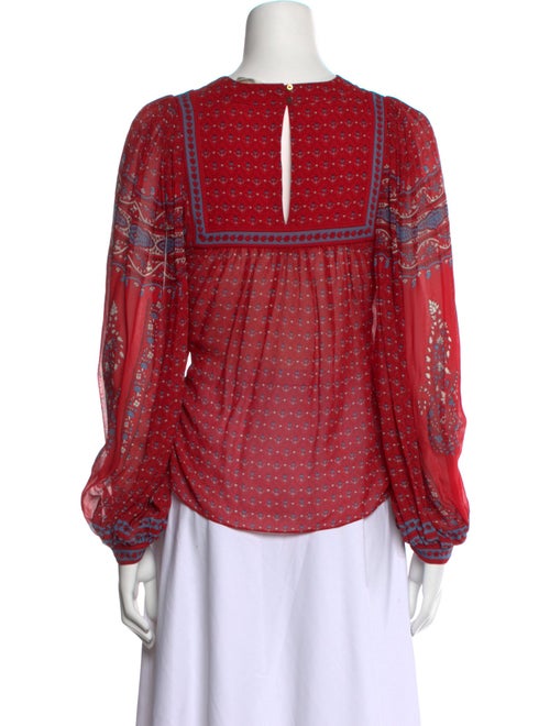 Ulla Johnson Floral Print Bateau Neckline Blouse