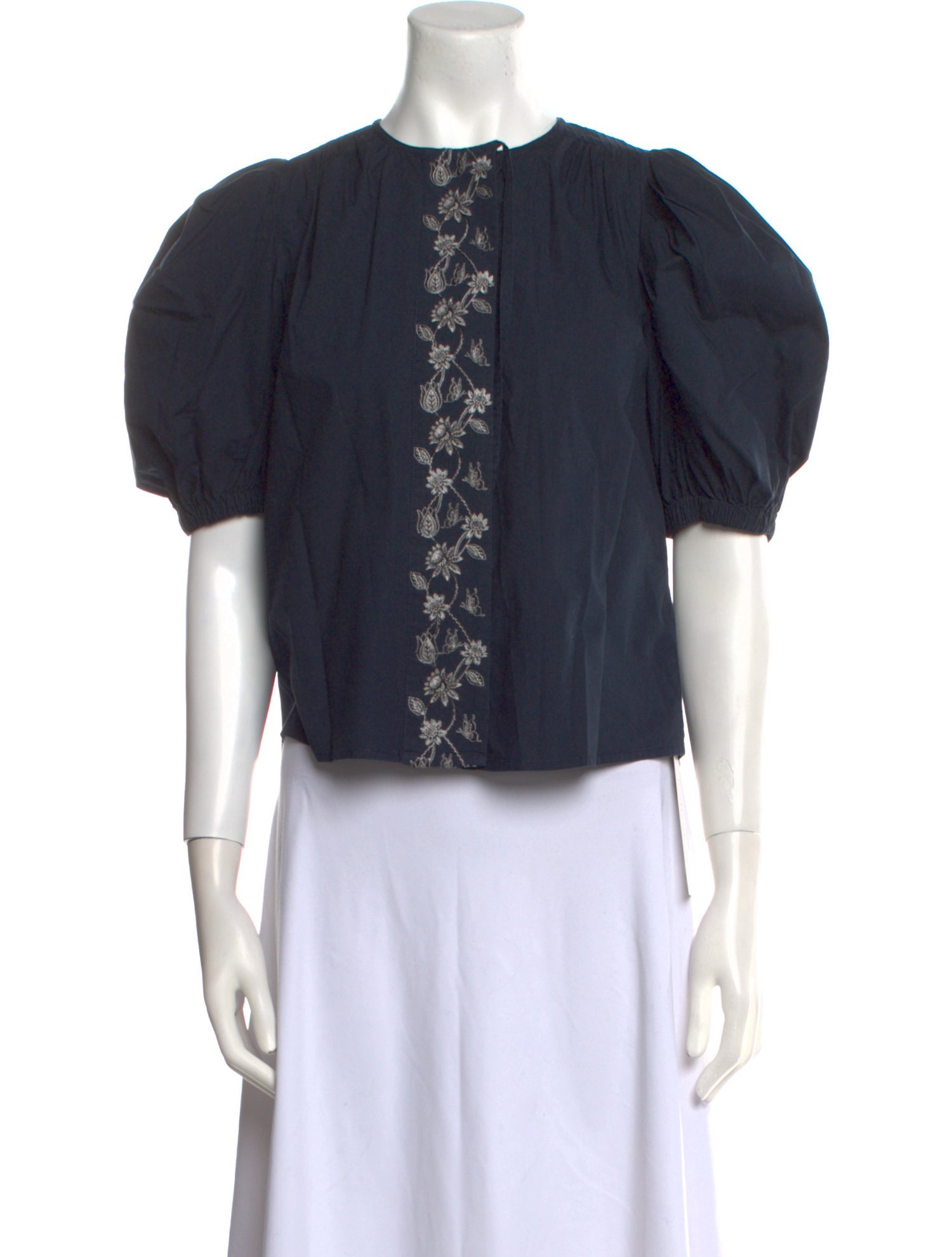 Ulla Johnson Crew Neck Short Sleeve Crop Top