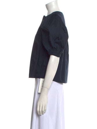 Ulla Johnson Crew Neck Short Sleeve Crop Top