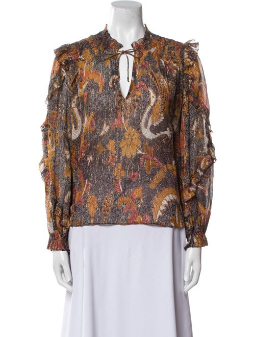 Ulla Johnson Printed V-Neck Blouse