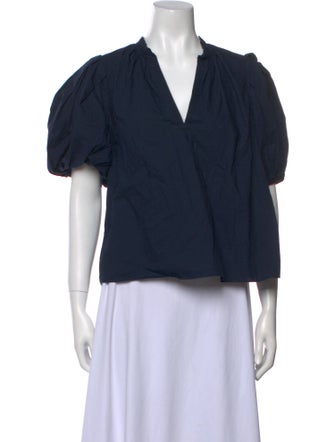 Ulla Johnson V-Neck Short Sleeve Blouse