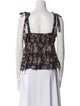 Ulla Johnson Floral Print Square Neckline Crop Top