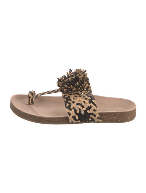 Ulla Johnson Leather Animal Print Slides