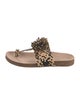 Ulla Johnson Leather Animal Print Slides