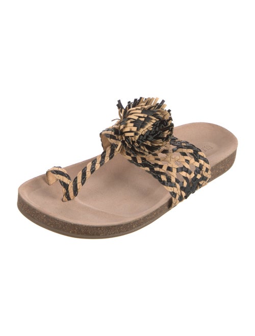 Ulla Johnson Leather Animal Print Slides