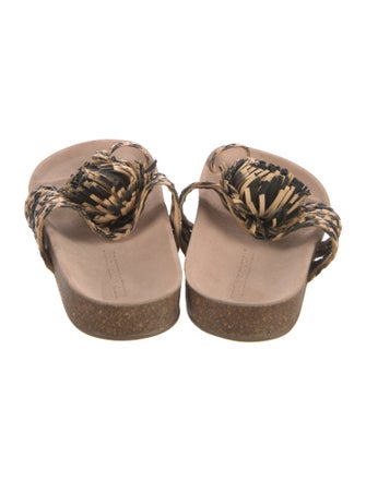 Ulla Johnson Leather Animal Print Slides