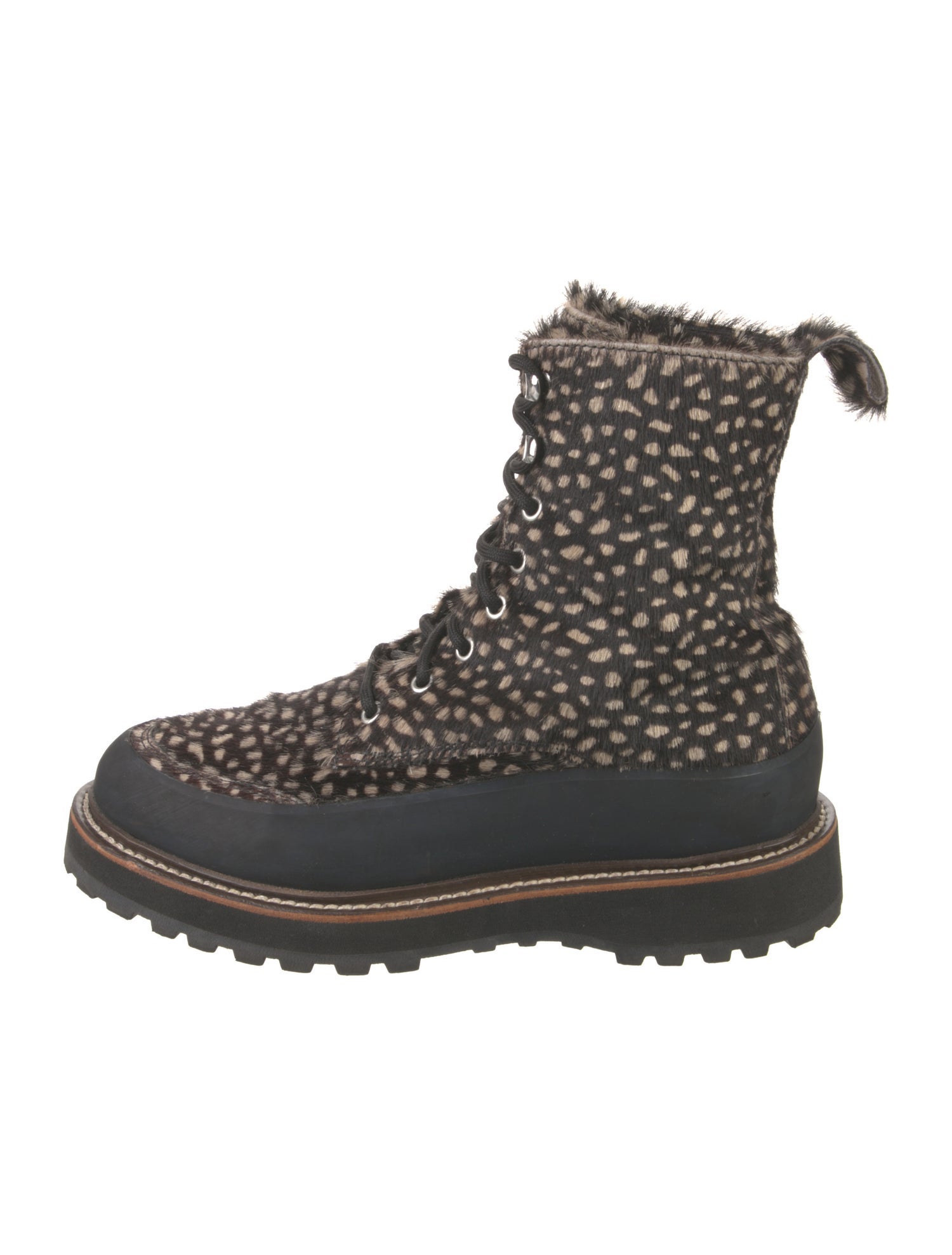 Ulla Johnson Ponyhair Animal Print Combat Boots