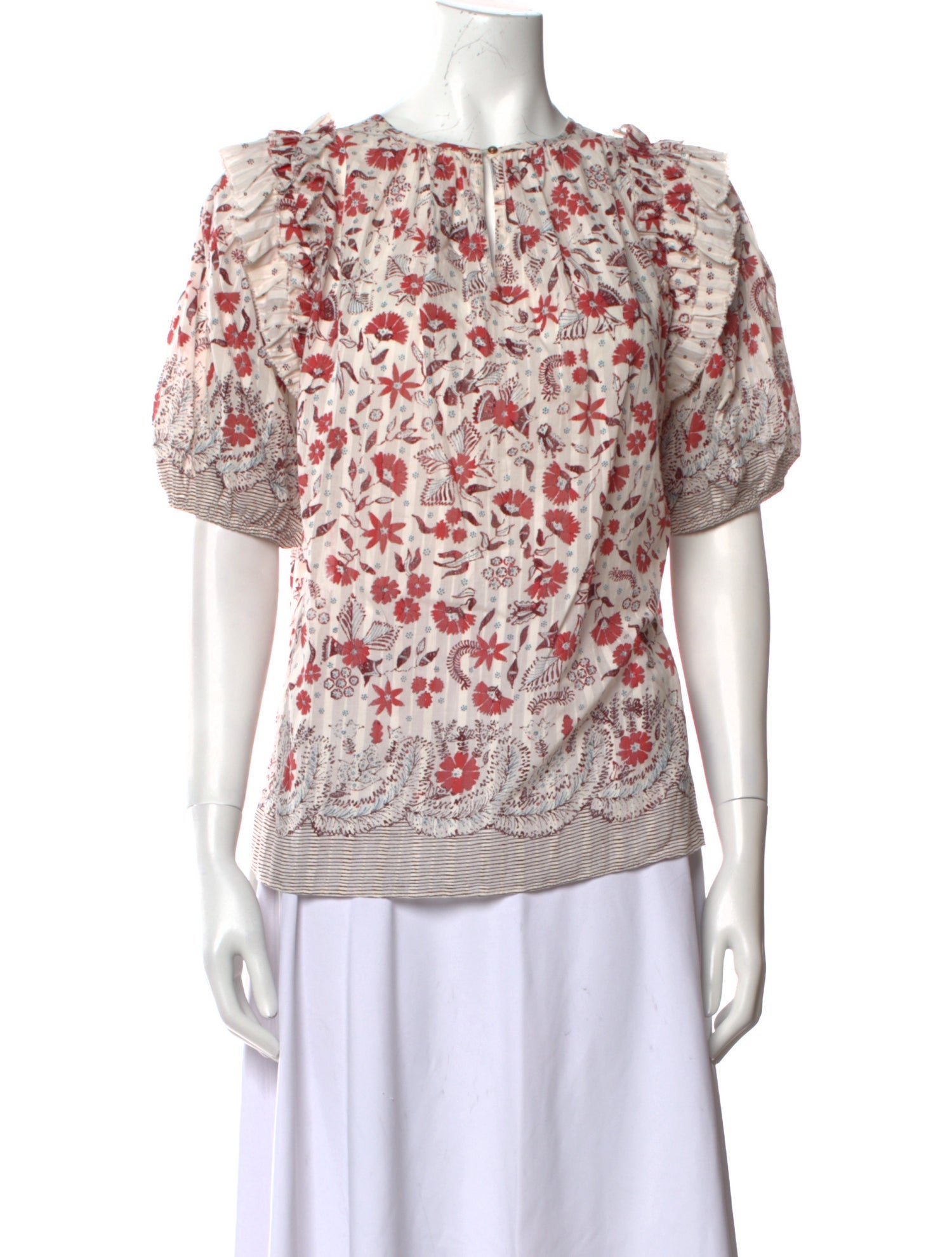 Ulla Johnson Floral Print Crew Neck Top