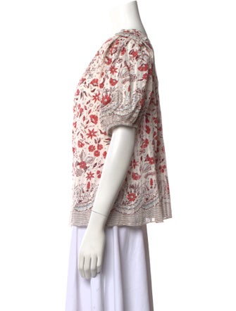 Ulla Johnson Floral Print Crew Neck Top