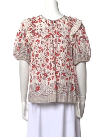 Ulla Johnson Floral Print Crew Neck Top