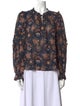 Ulla Johnson Floral Print Tie Neck Blouse