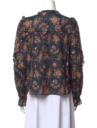 Ulla Johnson Floral Print Tie Neck Blouse