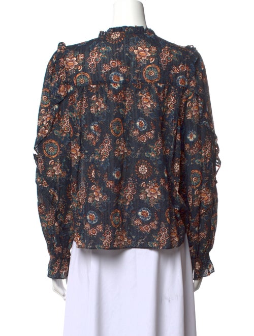 Ulla Johnson Floral Print Tie Neck Blouse