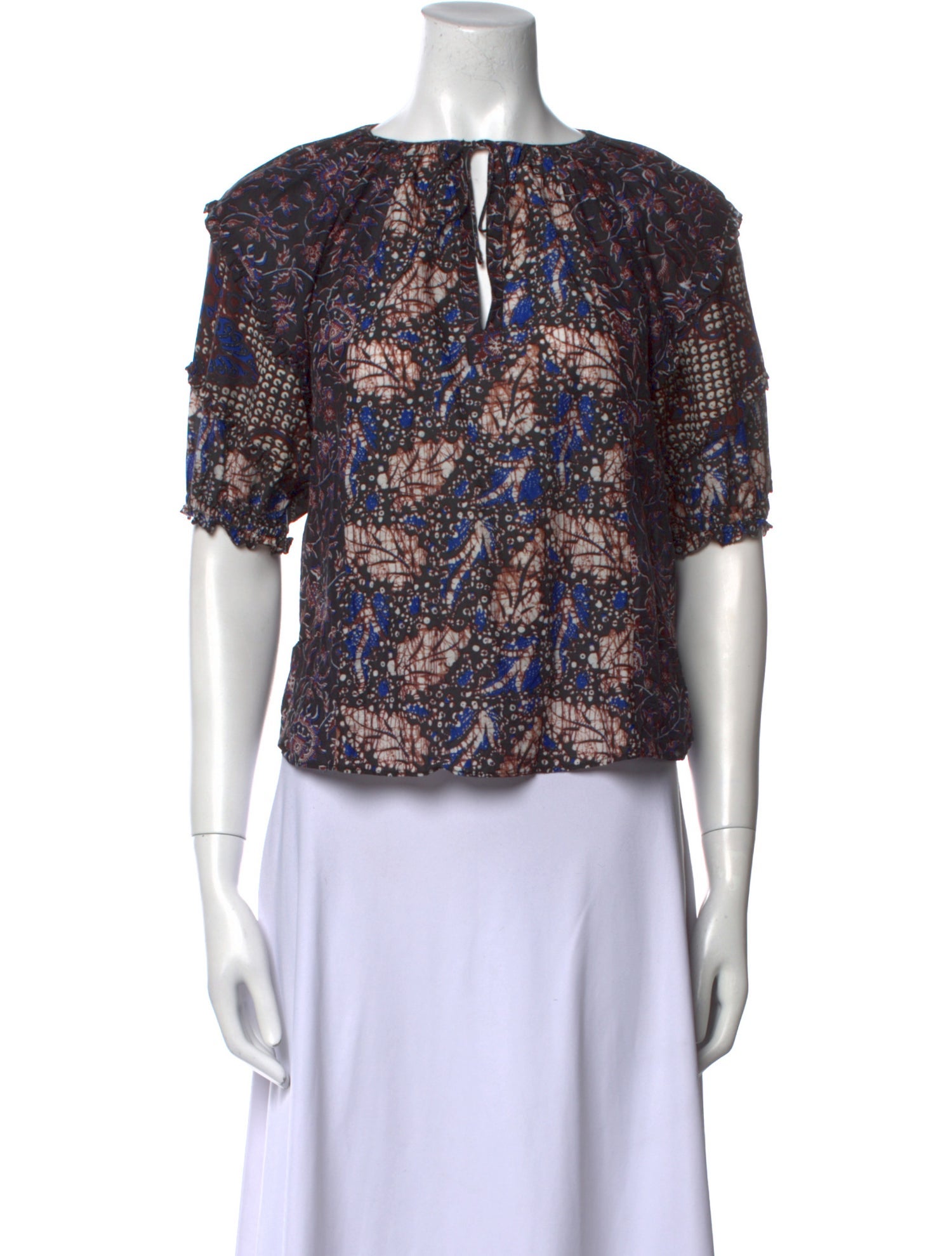 Ulla Johnson Printed V-Neck Crop Top