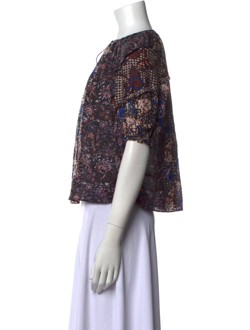 Ulla Johnson Printed V-Neck Crop Top