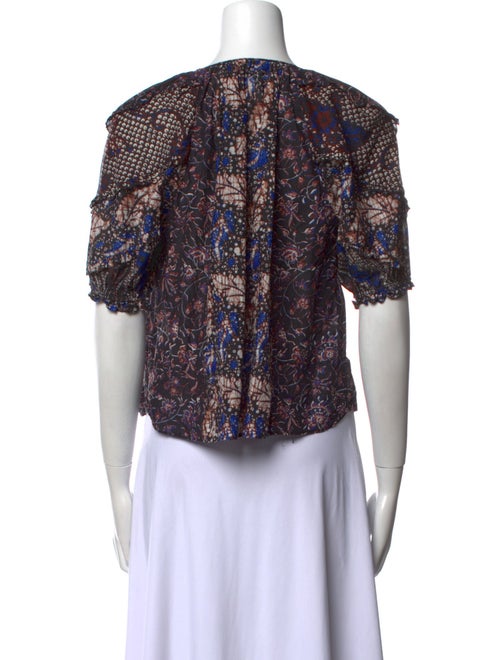 Ulla Johnson Printed V-Neck Crop Top