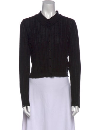 Ulla Johnson Silk Long Sleeve Crop Top