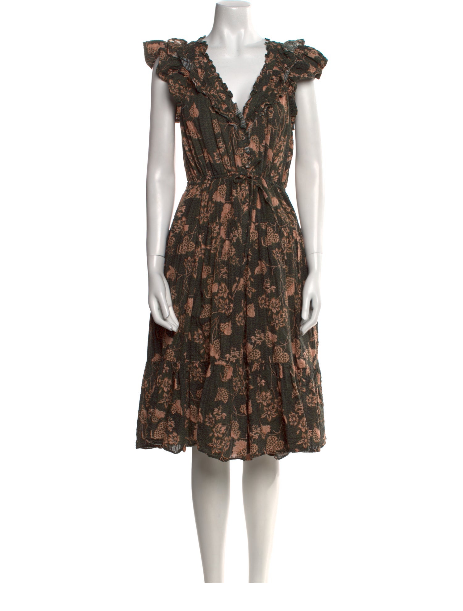 Ulla Johnson Floral Print Midi Length Dress
