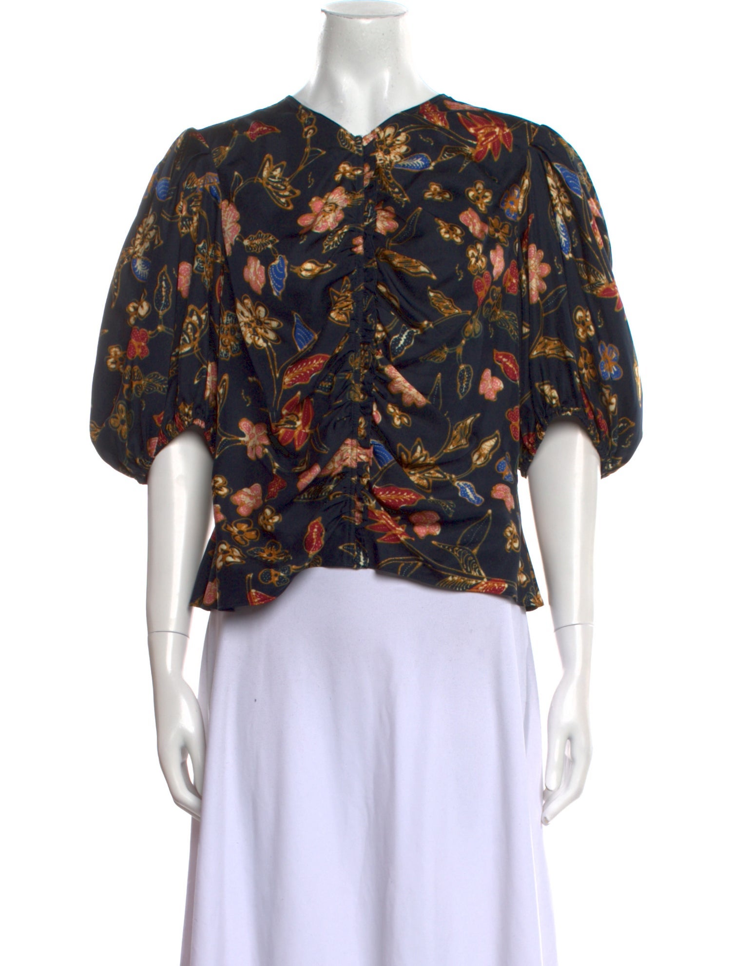 Ulla Johnson Silk Floral Print Crop Top