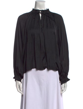 Ulla Johnson Mock Neck Long Sleeve Blouse