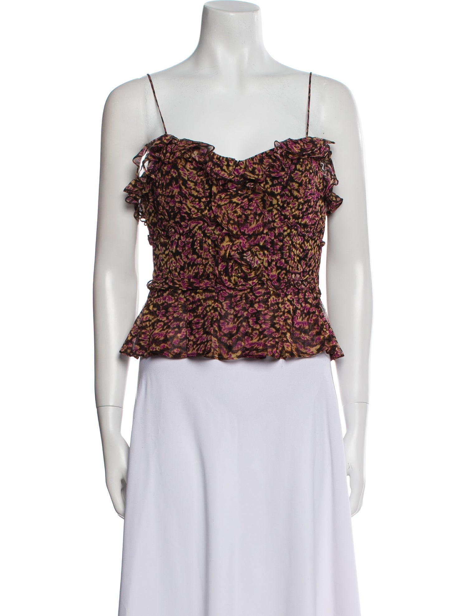 Ulla Johnson Silk Floral Print Crop Top