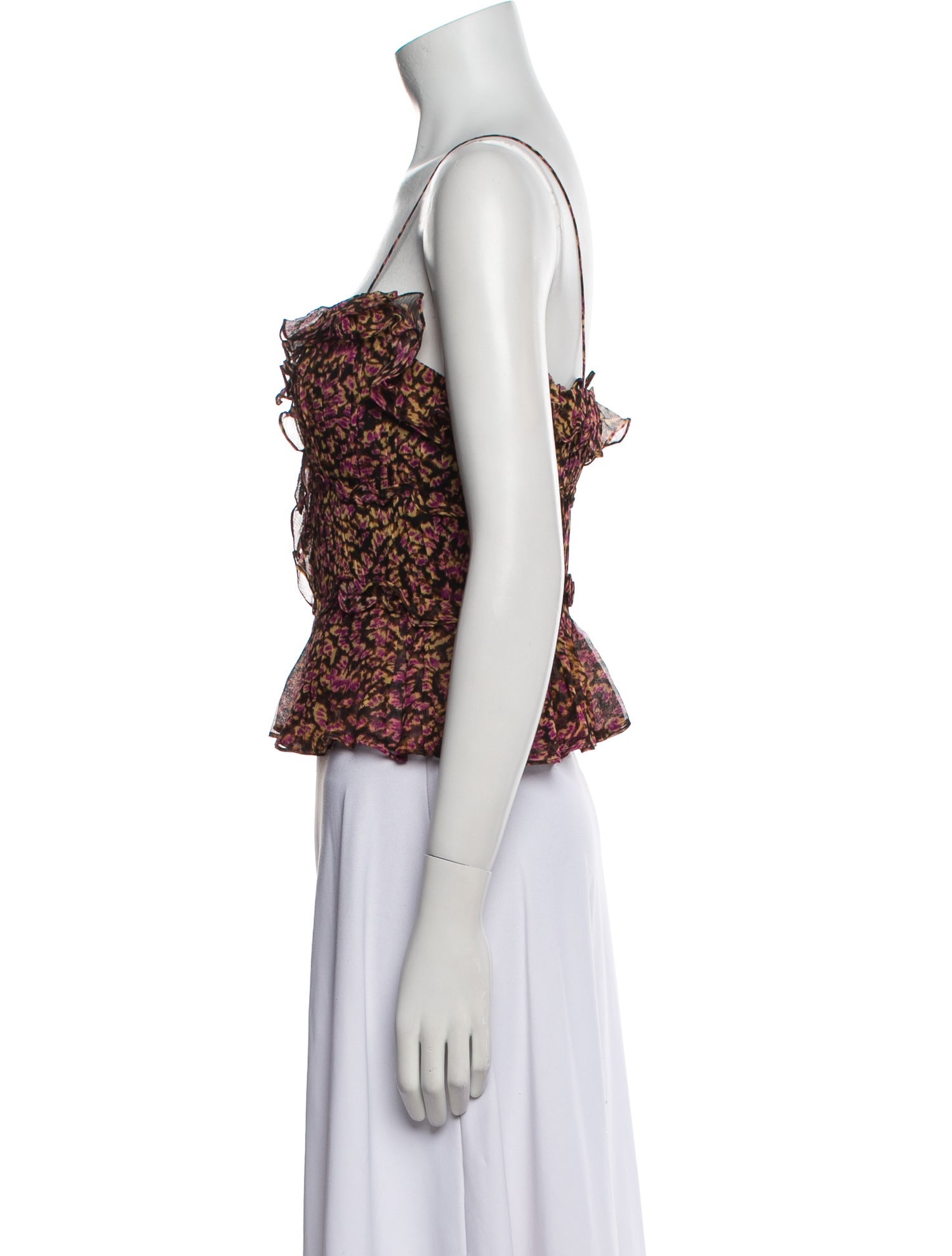 Ulla Johnson Silk Floral Print Crop Top