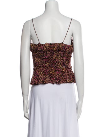 Ulla Johnson Silk Floral Print Crop Top