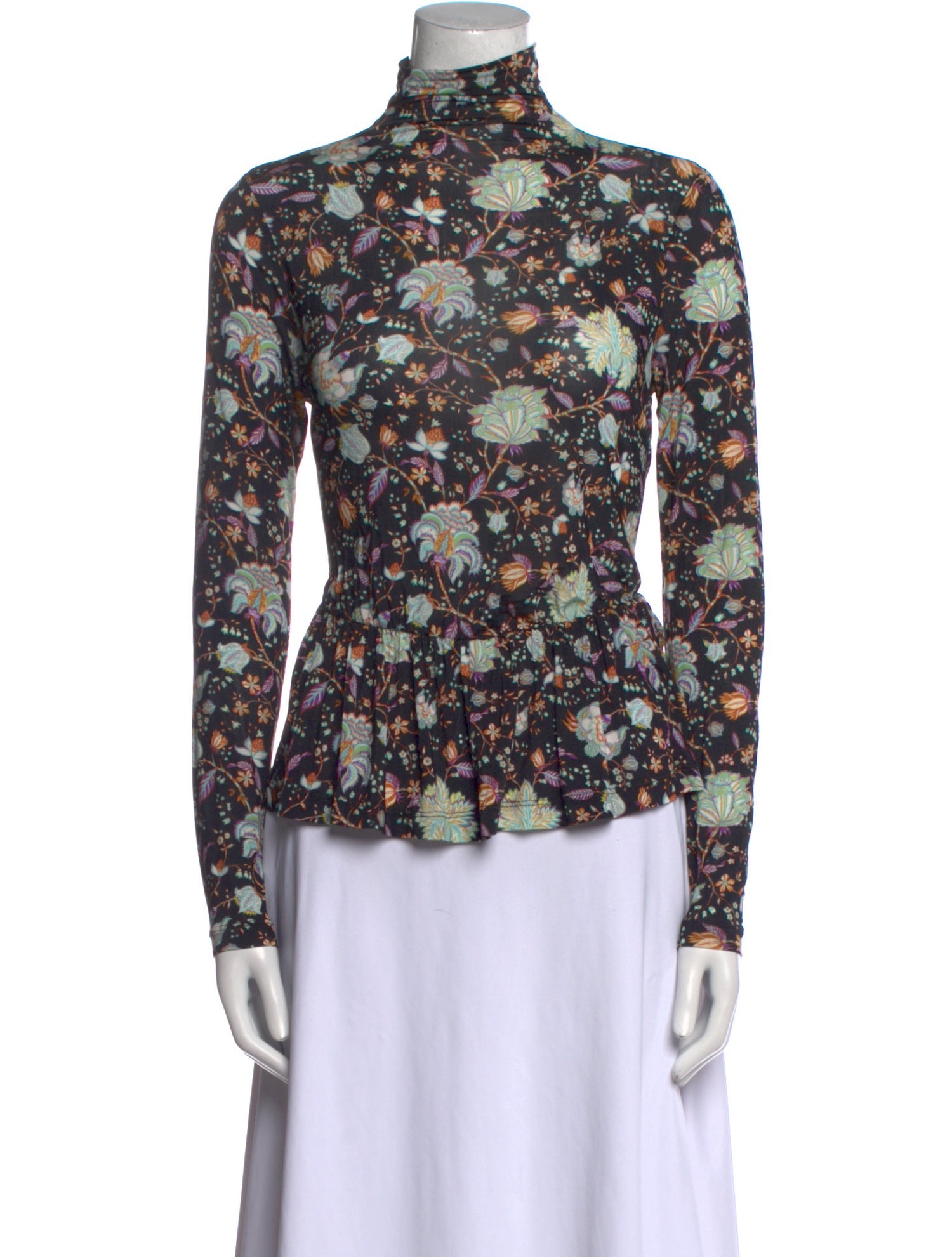 Ulla Johnson Floral Print Mock Neck Blouse