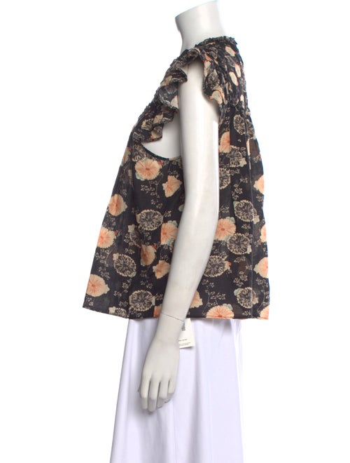 Ulla Johnson Floral Print Crew Neck Blouse