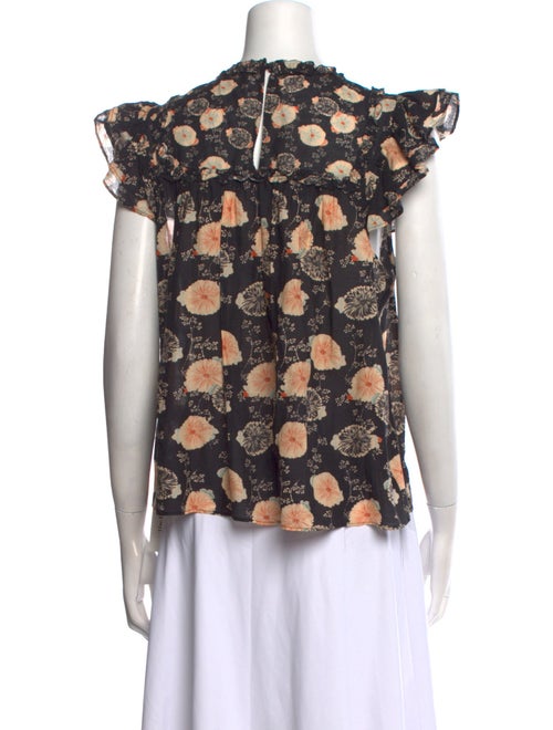 Ulla Johnson Floral Print Crew Neck Blouse