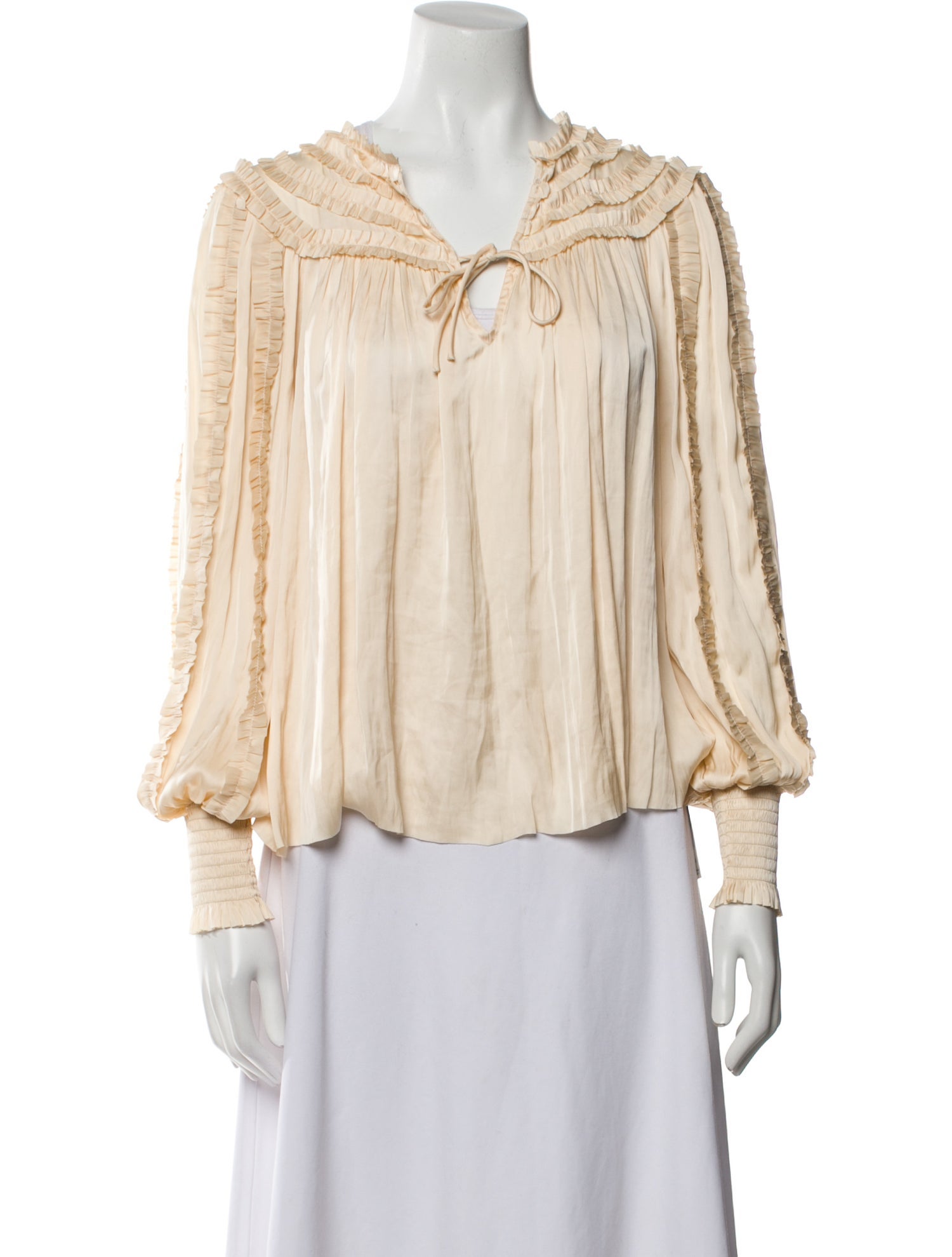 Ulla Johnson V-Neck Long Sleeve Blouse