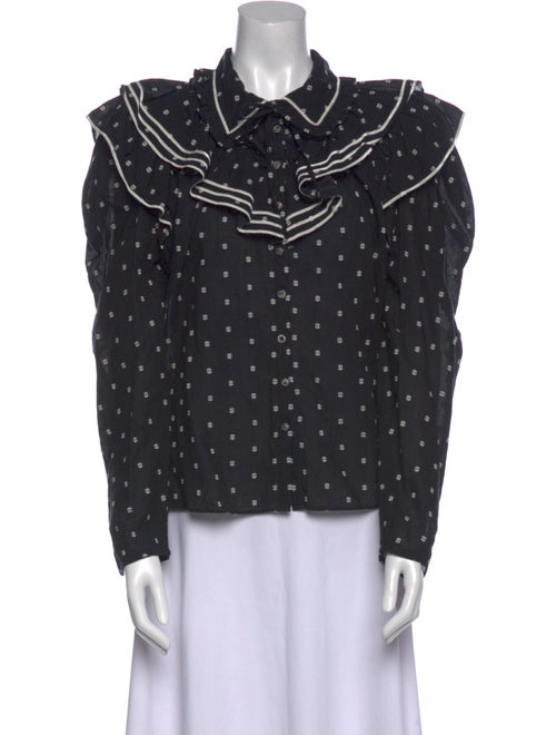 Ulla Johnson Printed Long Sleeve Button-Up Top