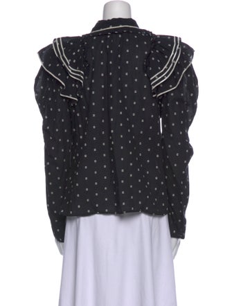 Ulla Johnson Printed Long Sleeve Button-Up Top