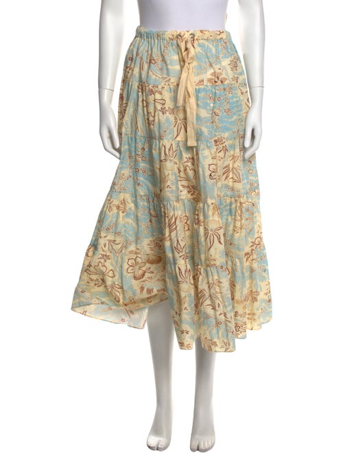 Ulla Johnson Floral Print Midi Length Skirt