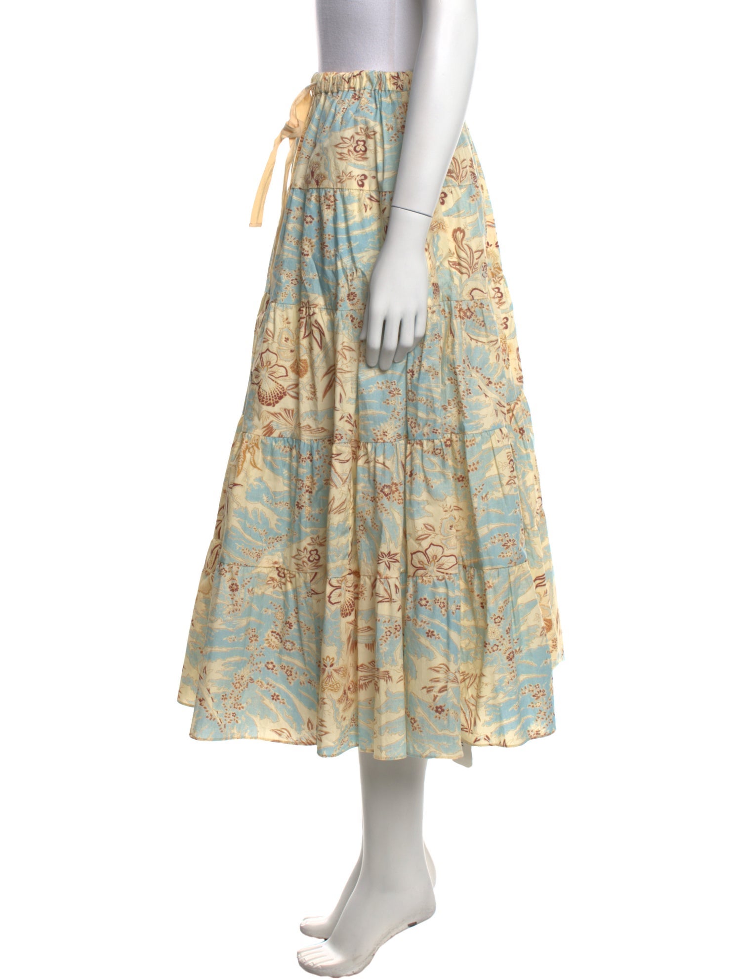 Ulla Johnson Floral Print Midi Length Skirt