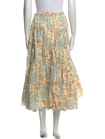 Ulla Johnson Floral Print Midi Length Skirt