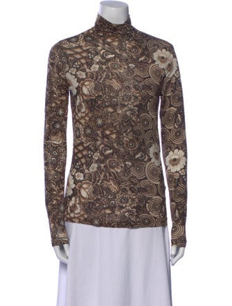 Ulla Johnson Floral Print Mock Neck Top