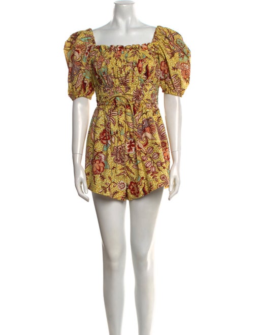 Ulla Johnson Printed Square Neckline Romper