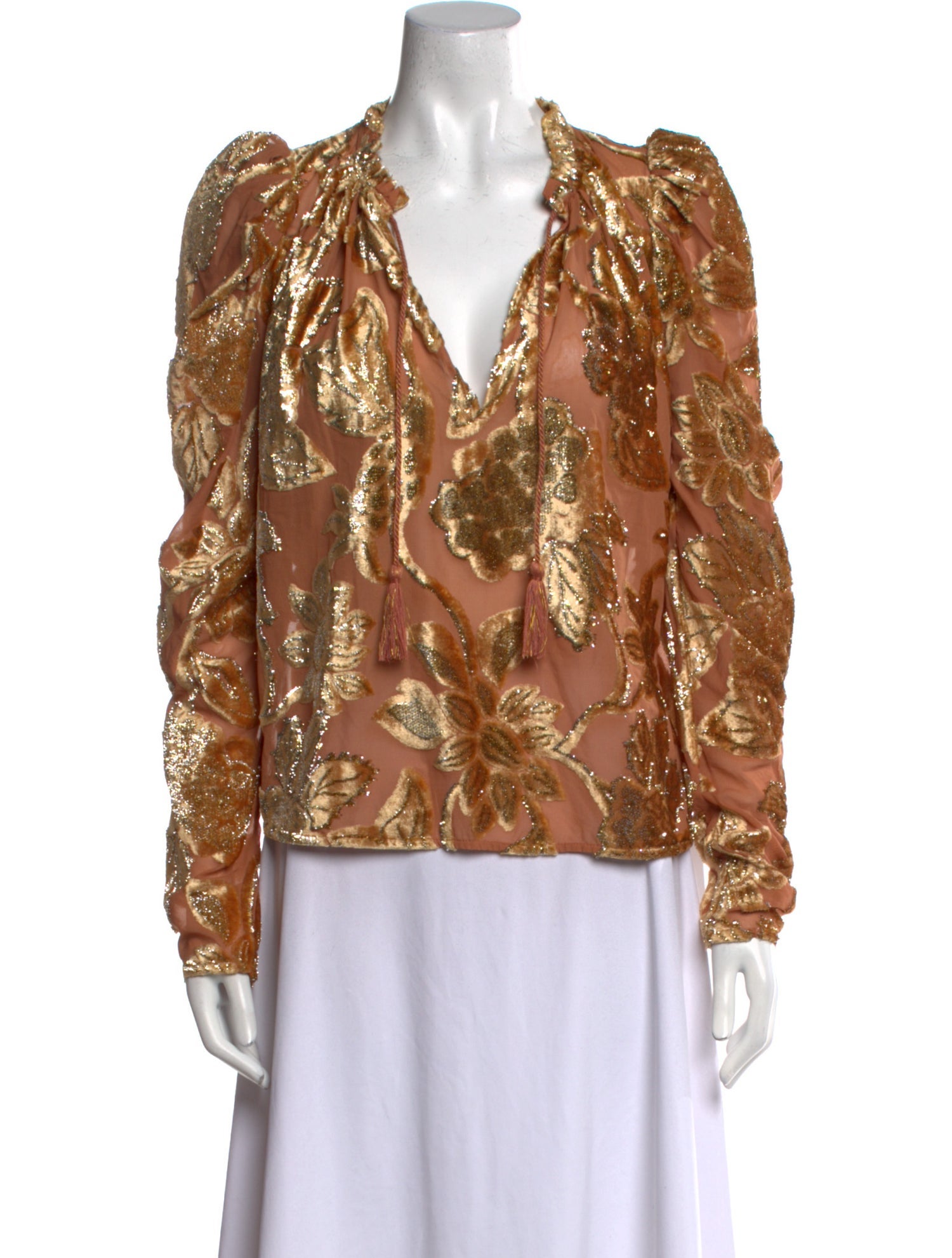 Ulla Johnson Floral Print V-Neck Blouse