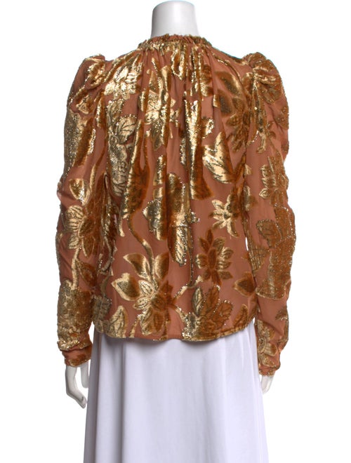 Ulla Johnson Floral Print V-Neck Blouse