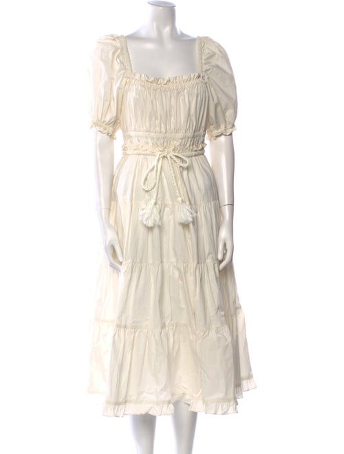 Ulla Johnson Square Neckline Midi Length Dress