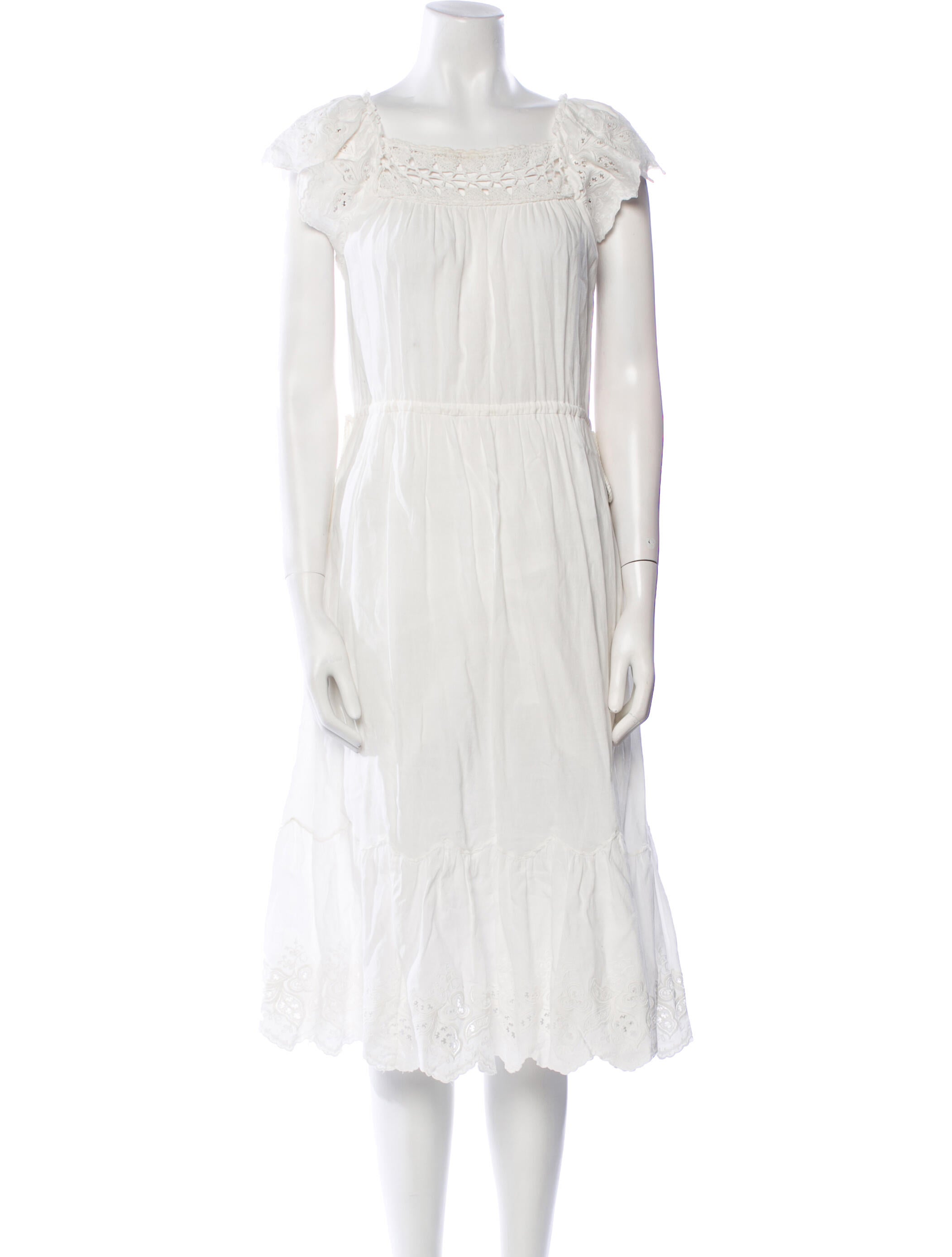 Ulla Johnson Square Neckline Midi Length Dress