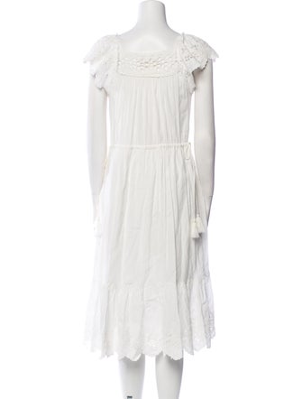 Ulla Johnson Square Neckline Midi Length Dress