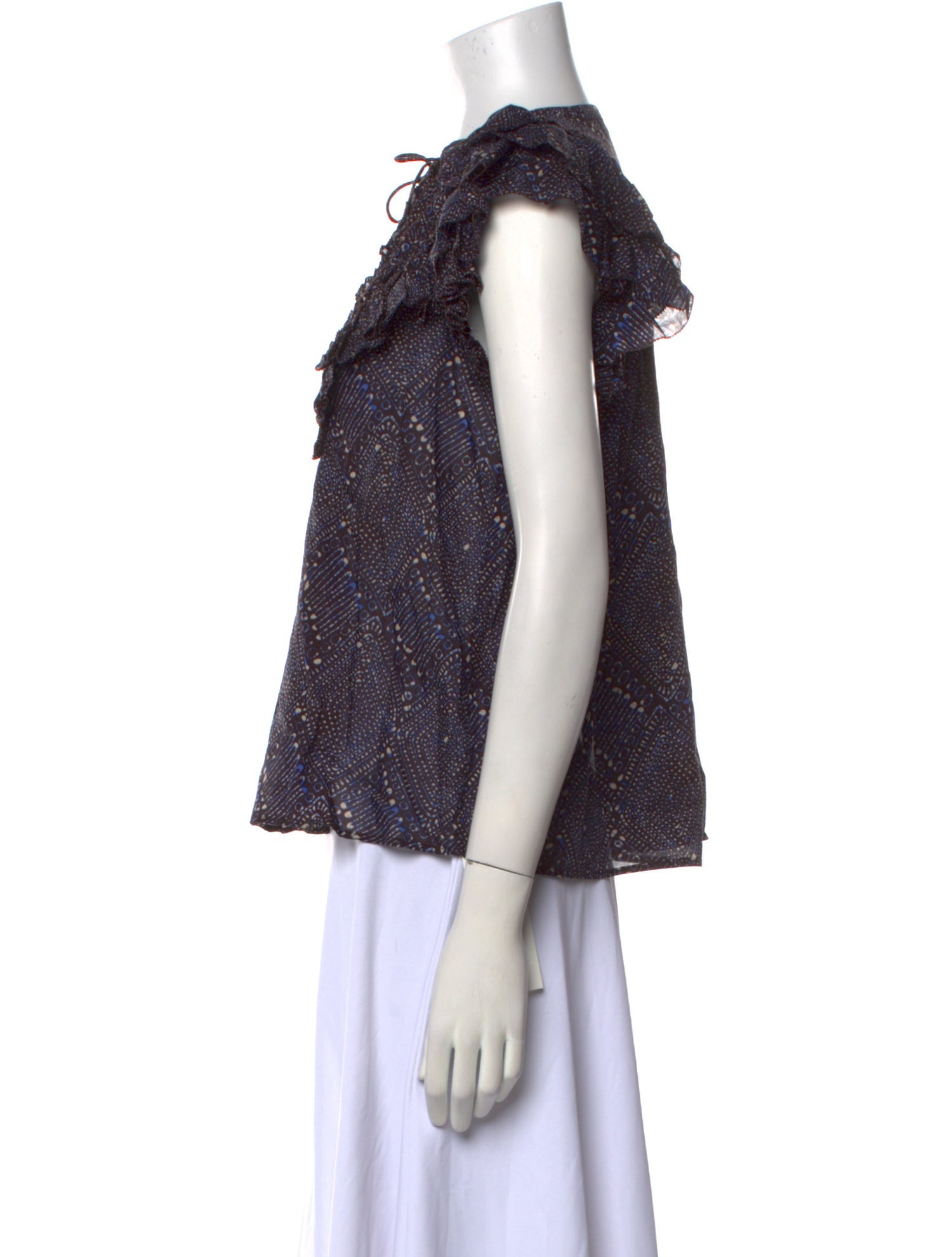 Ulla Johnson Printed Tie Neck Blouse