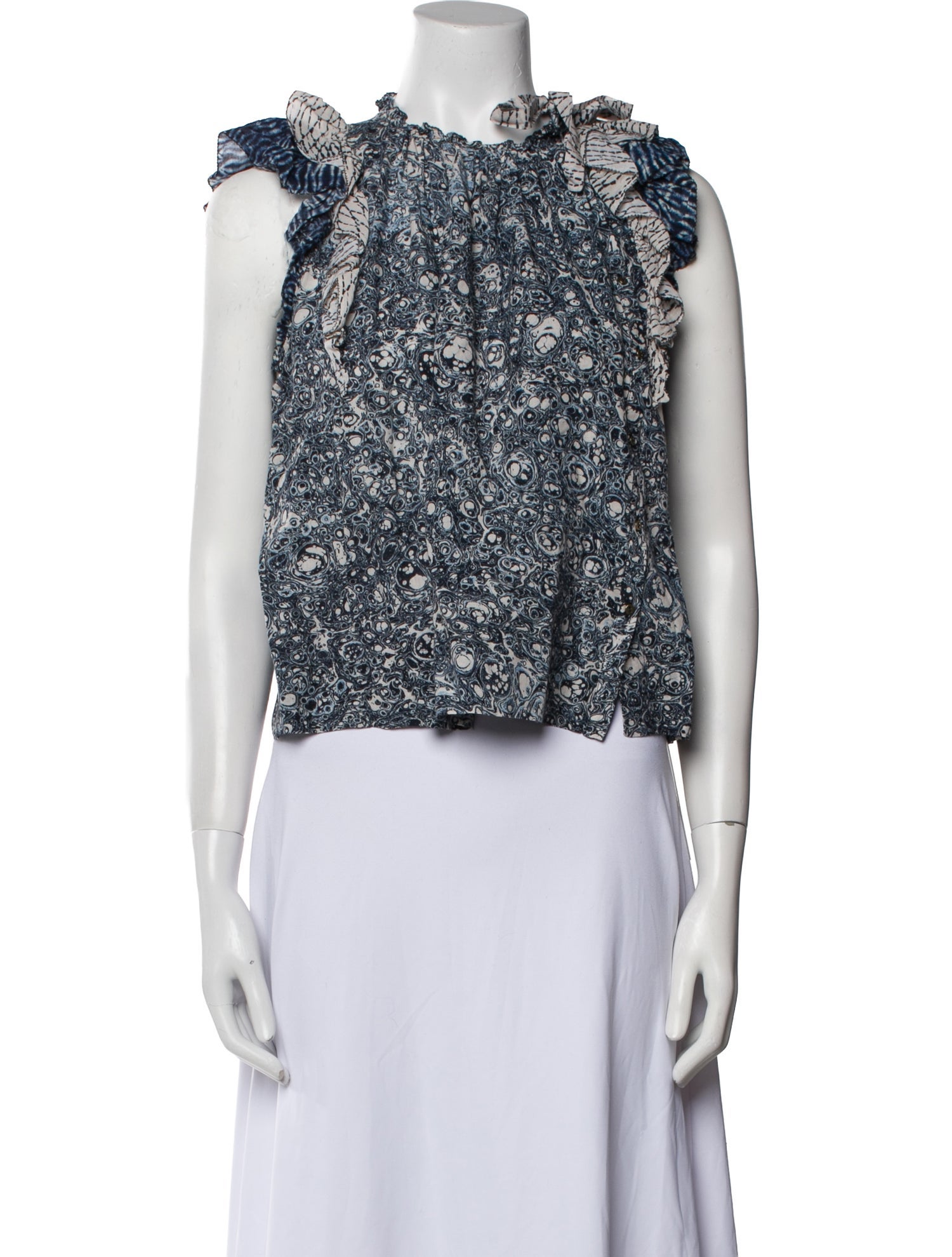 Ulla Johnson Mock Neck Sleeveless Crop Top