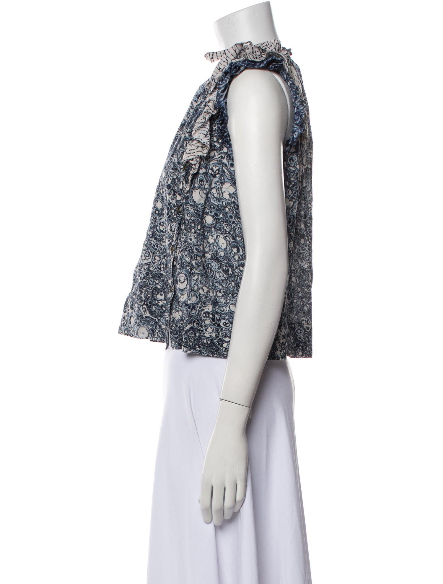 Ulla Johnson Mock Neck Sleeveless Crop Top