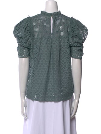 Ulla Johnson Mock Neck Short Sleeve Blouse