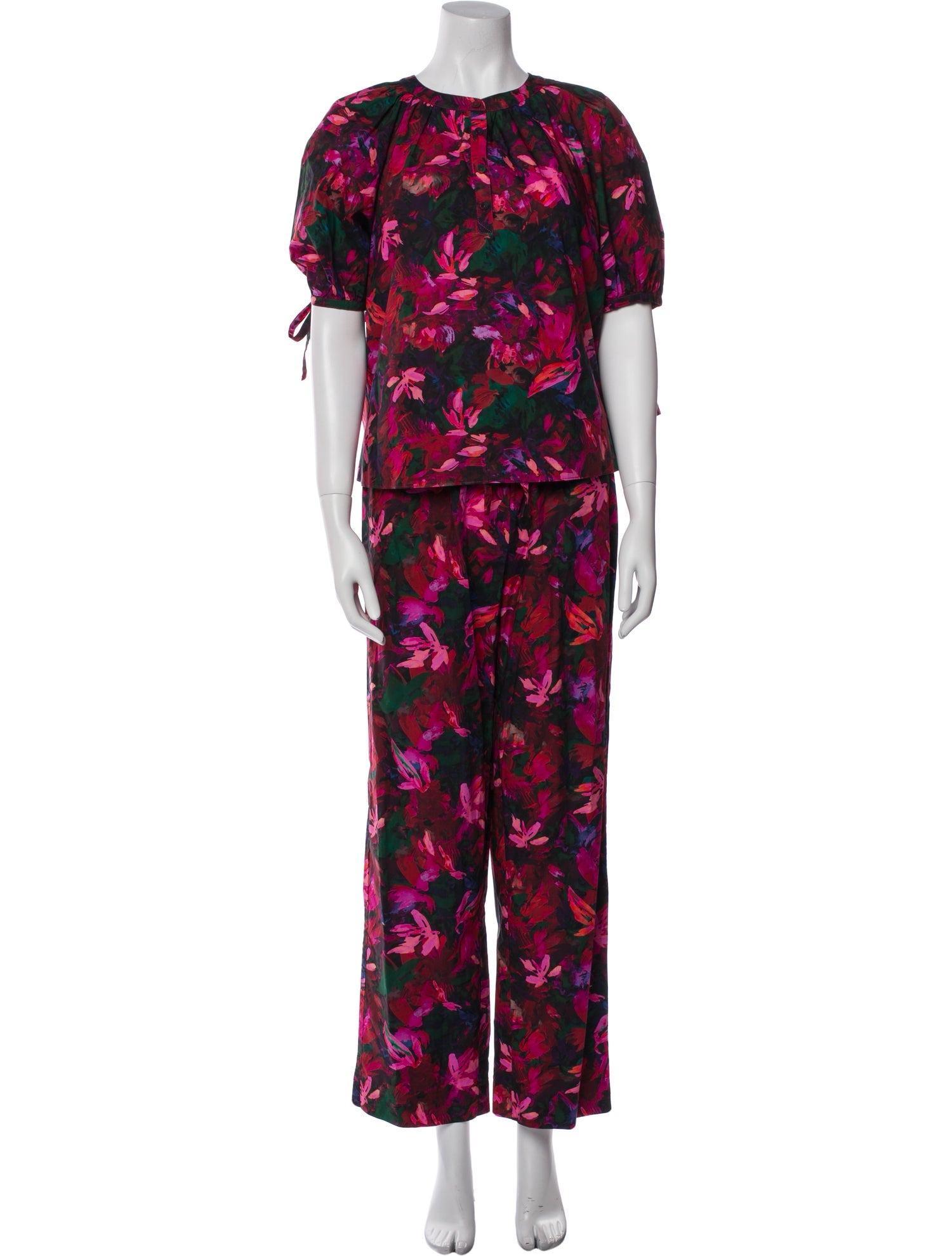 Ulla Johnson Floral Print Ruffle Embellishment Pant Set