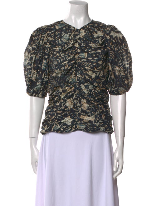 Ulla Johnson Printed V-Neck Blouse
