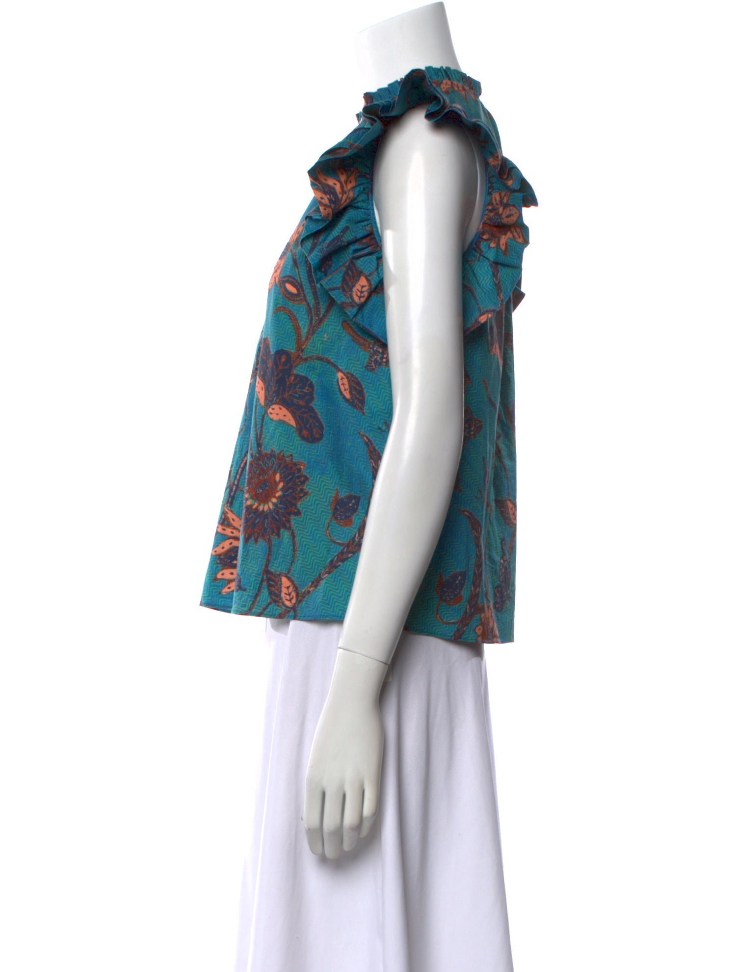 Ulla Johnson Floral Print V-Neck Blouse